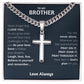 Personalized Brother Gift, Waterproof Cross