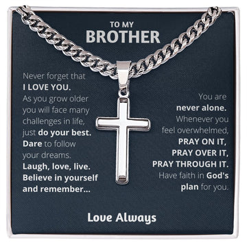 Personalized Brother Gift, Waterproof Cross