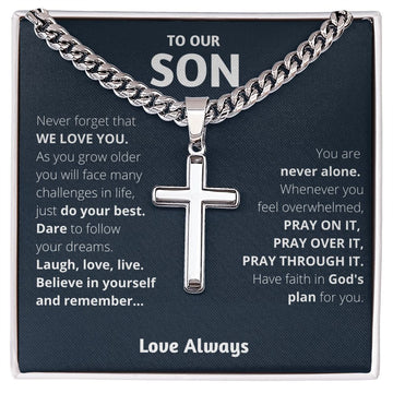 Personalized Son Gift from Parents, Waterproof Cross