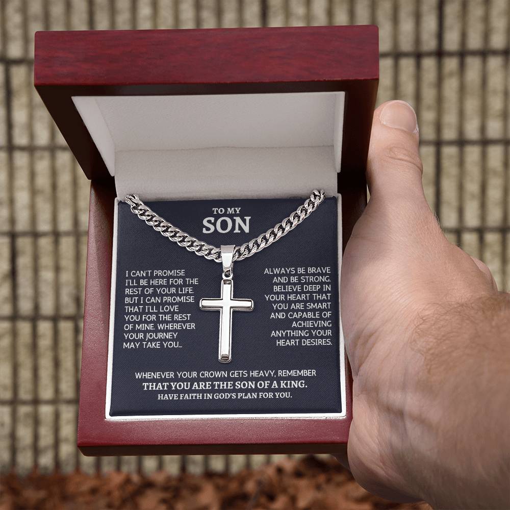 Personalized Cross Necklace gift for Son from Mom Dad