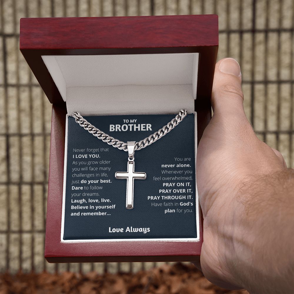 Personalized Brother Gift, Waterproof Cross