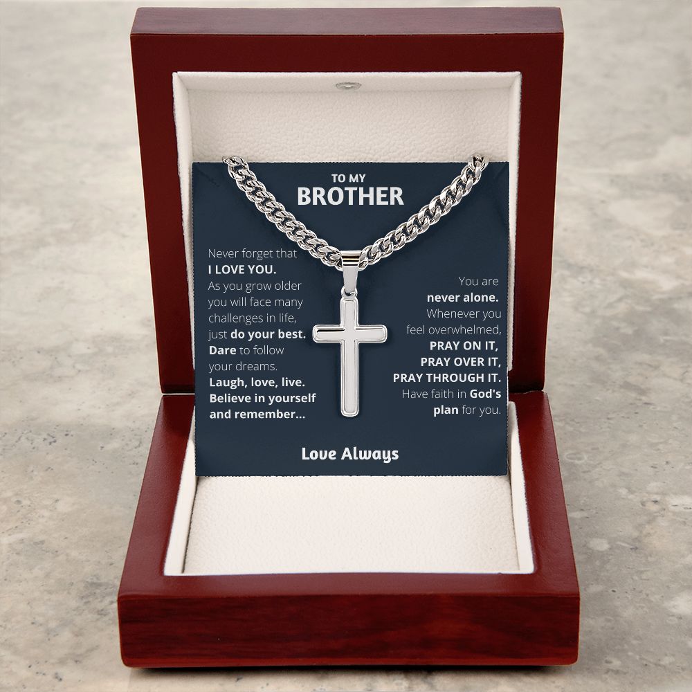 Personalized Brother Gift, Waterproof Cross