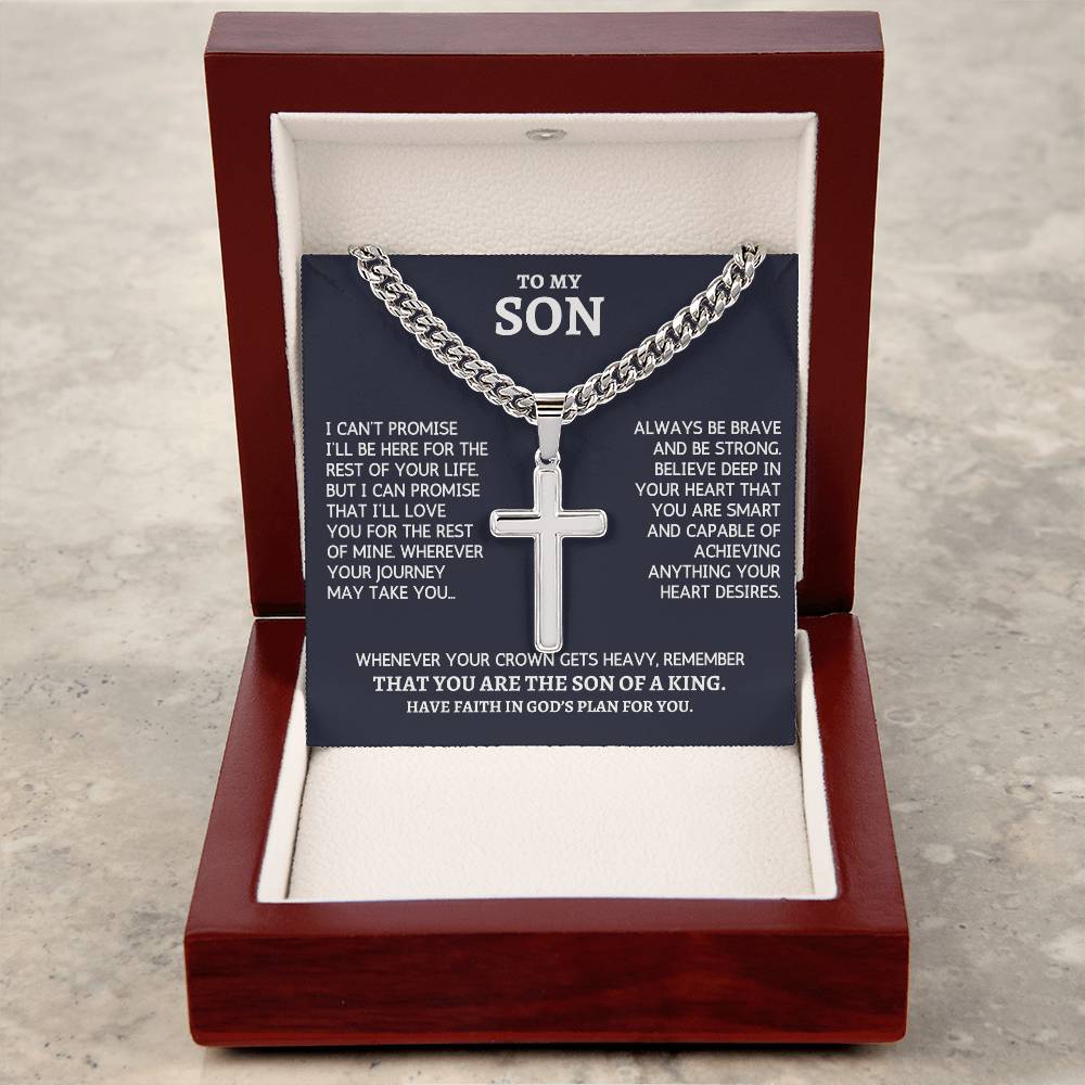 Personalized Cross Necklace gift for Son from Mom Dad