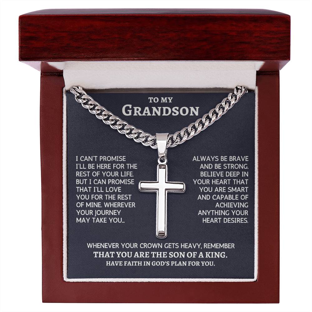 Personalized Cross Gift for Grandson from Grandma Grandpa