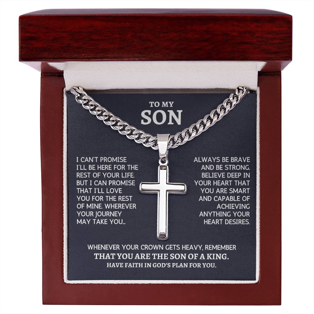 Personalized Cross Necklace gift for Son from Mom Dad