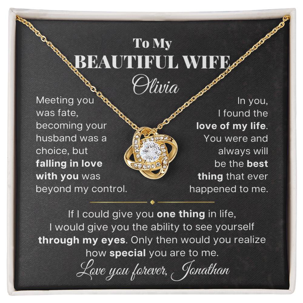 To My Beautiful Wife - Customized Necklace Gift Set