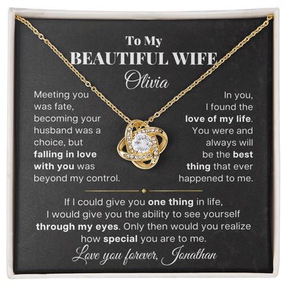 To My Beautiful Wife - Customized Necklace Gift Set
