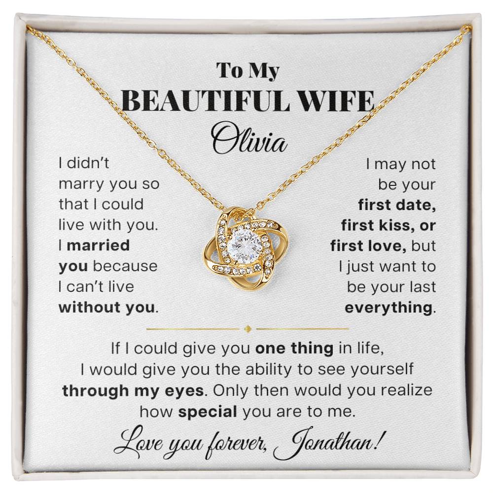 To My Beautiful Wife | Personalizable Necklace Gift Set