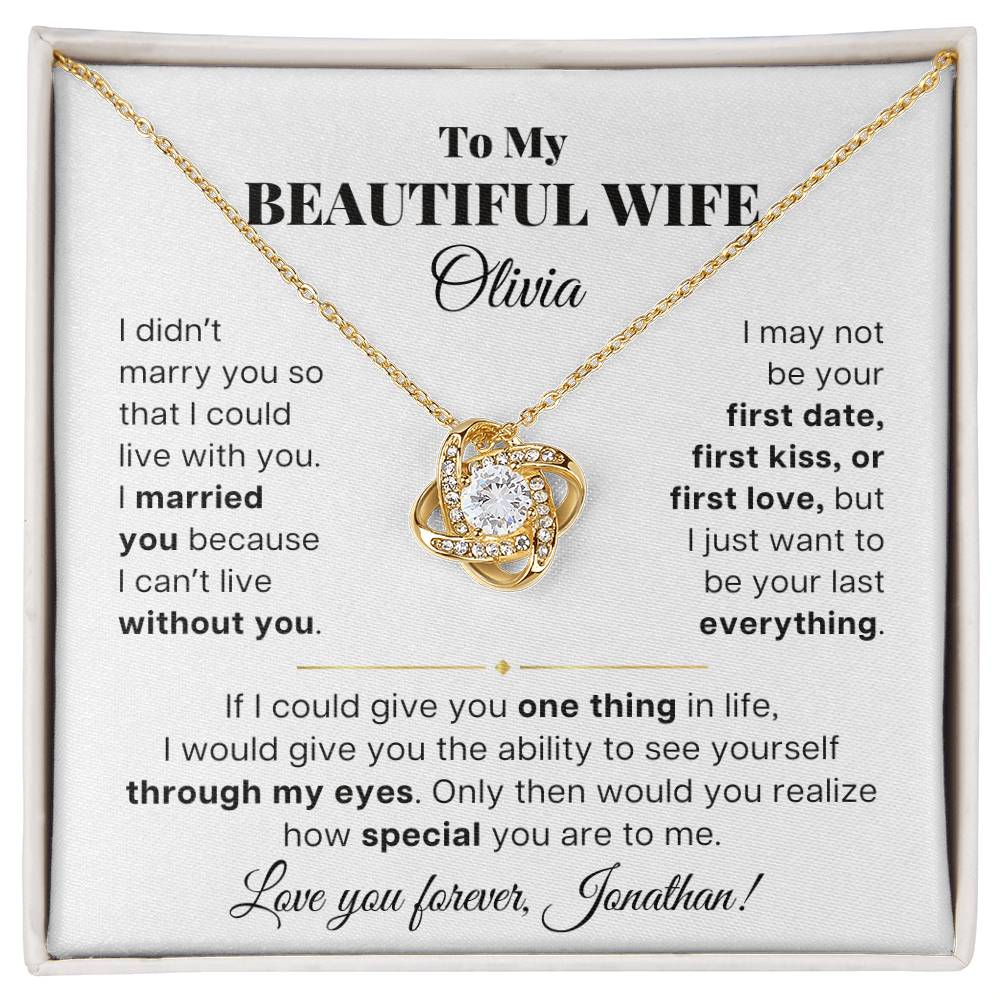 To My Beautiful Wife - Personalizable Necklace Gift Set