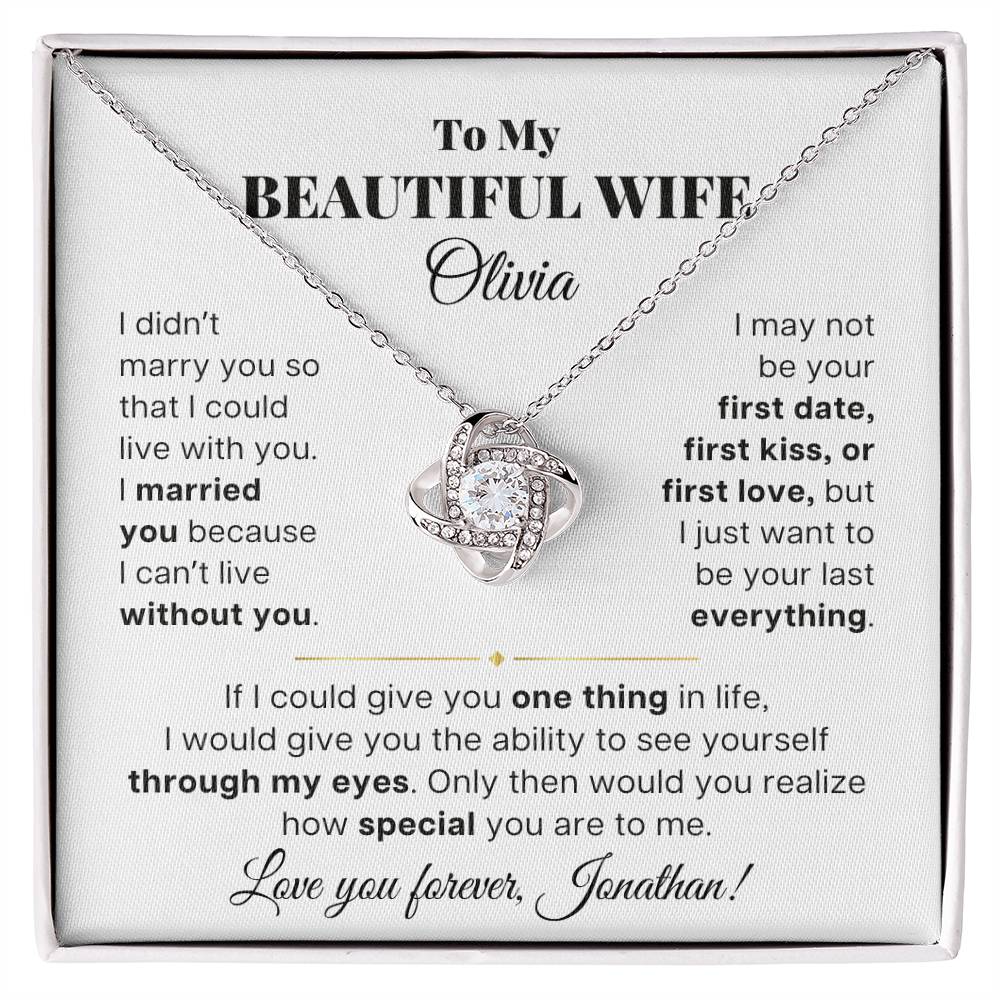 To My Beautiful Wife - Personalizable Necklace Gift Set