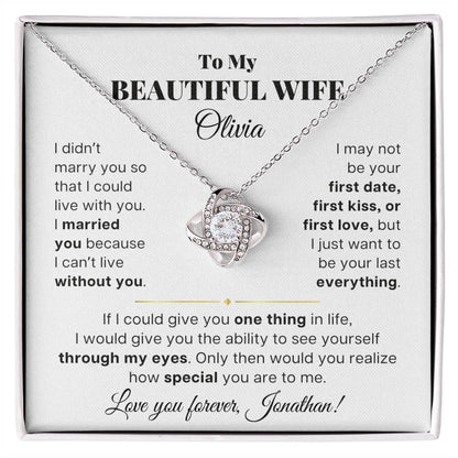 To My Beautiful Wife - Personalizable Necklace Gift Set