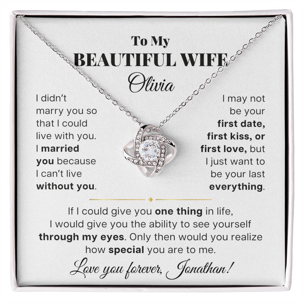 To My Beautiful Wife | Personalizable Necklace Gift Set