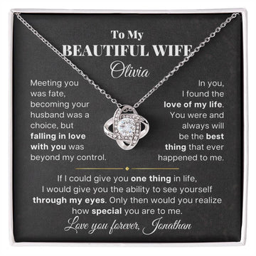 To My Beautiful Wife - Customized Necklace Gift Set