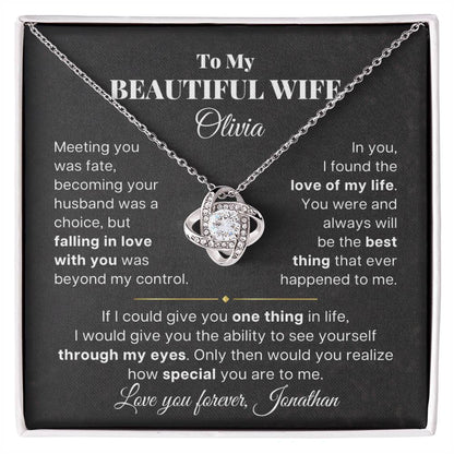 To My Beautiful Wife - Customized Necklace Gift Set