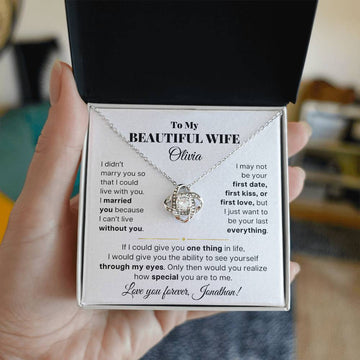 To My Beautiful Wife - Personalizable Necklace Gift Set