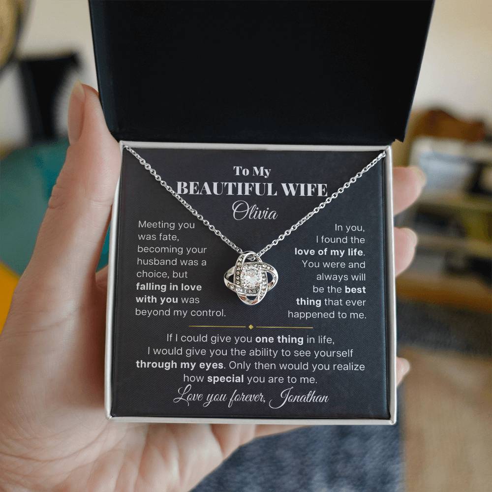 To My Beautiful Wife - Customized Necklace Gift Set