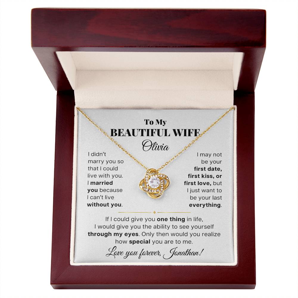 To My Beautiful Wife | Personalizable Necklace Gift Set