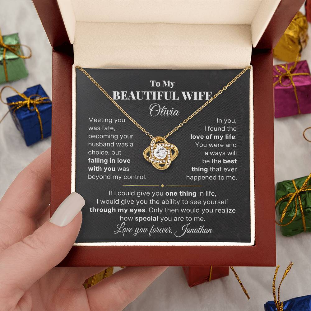 To My Beautiful Wife - Customized Necklace Gift Set