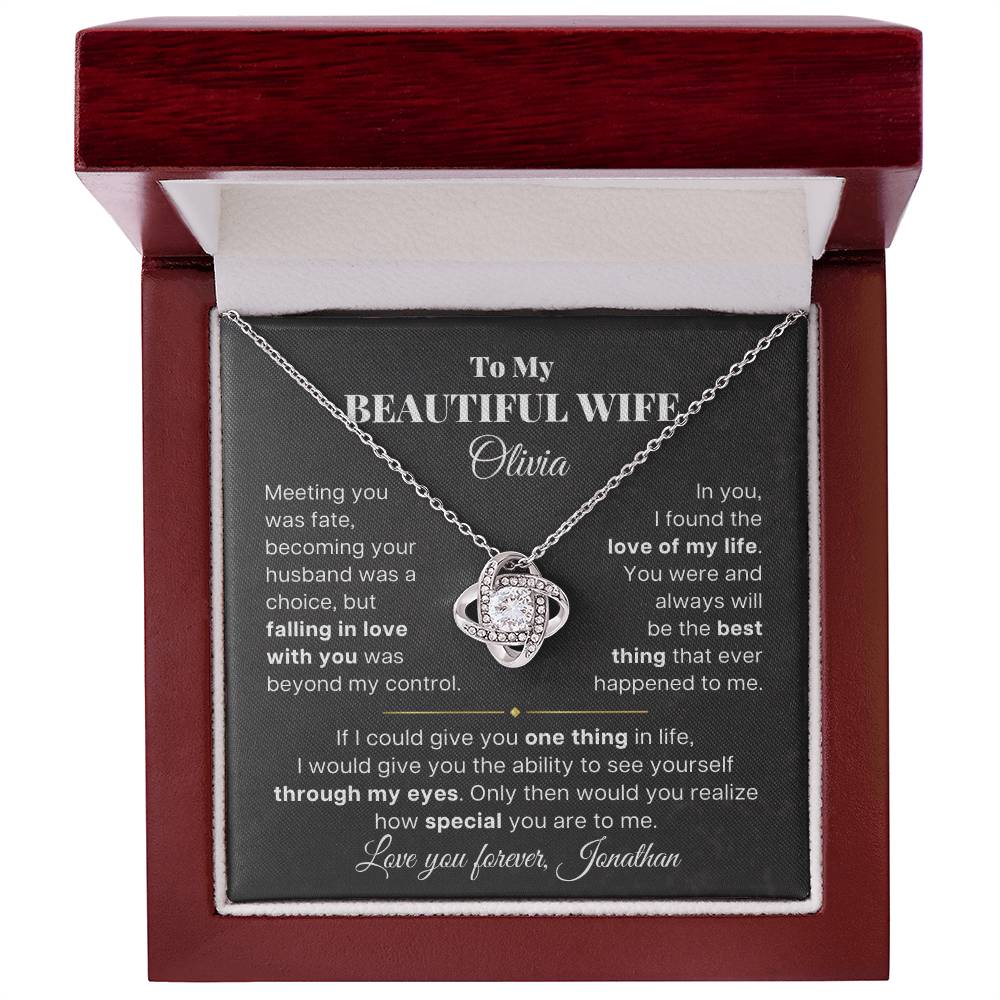 To My Beautiful Wife - Customized Necklace Gift Set