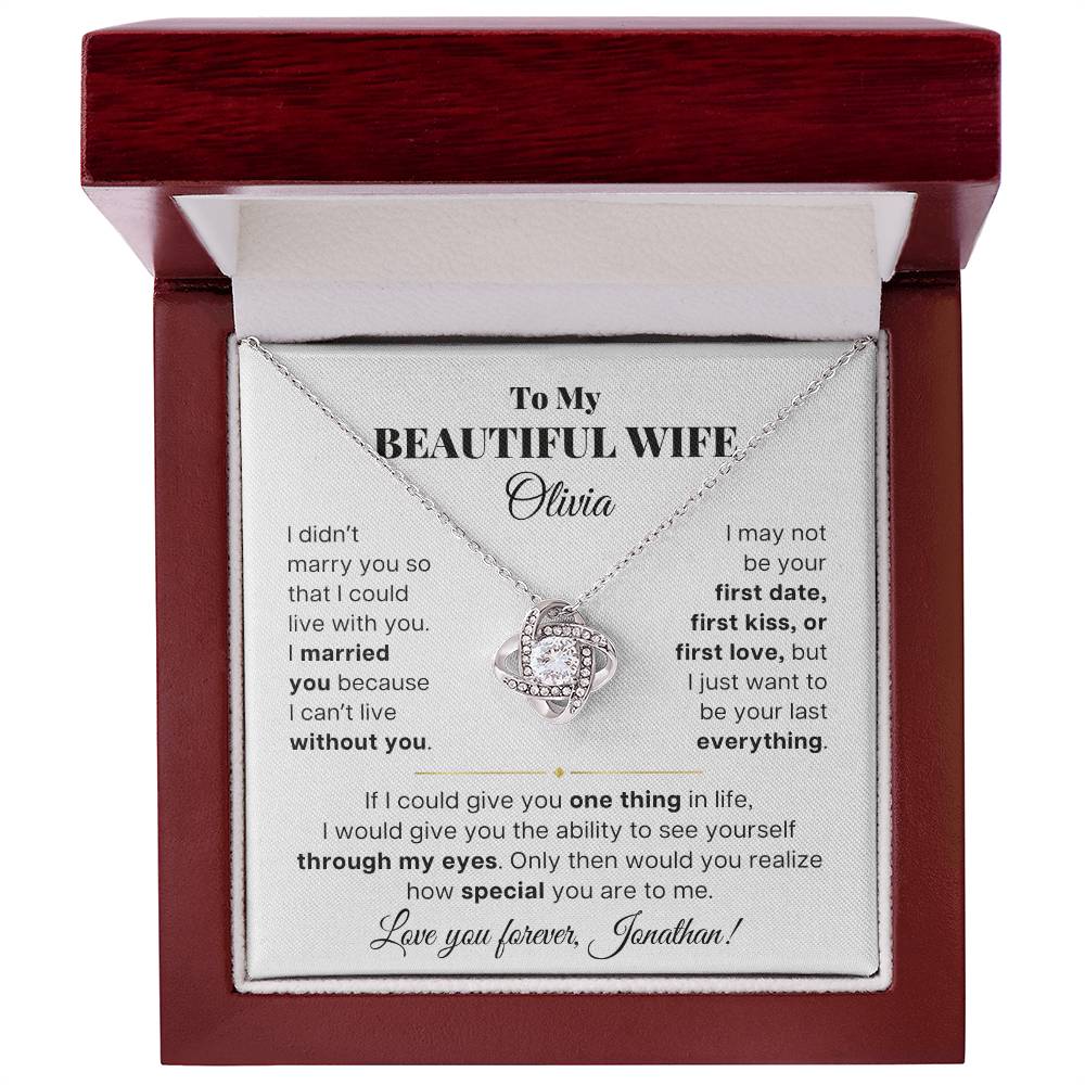 To My Beautiful Wife - Personalizable Necklace Gift Set