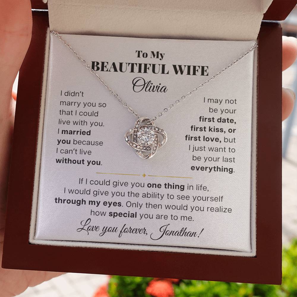 To My Beautiful Wife - Personalizable Necklace Gift Set