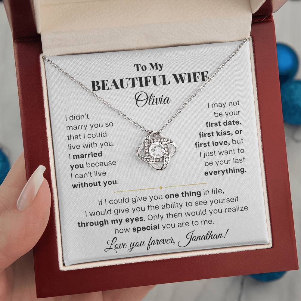 To My Beautiful Wife | Personalizable Necklace Gift Set