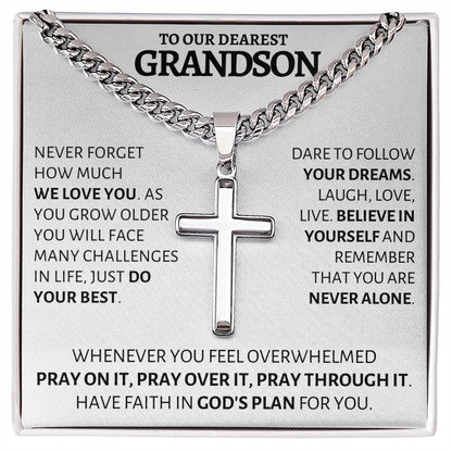 To Our Grandson Gift from Grandparents | Cross Necklace