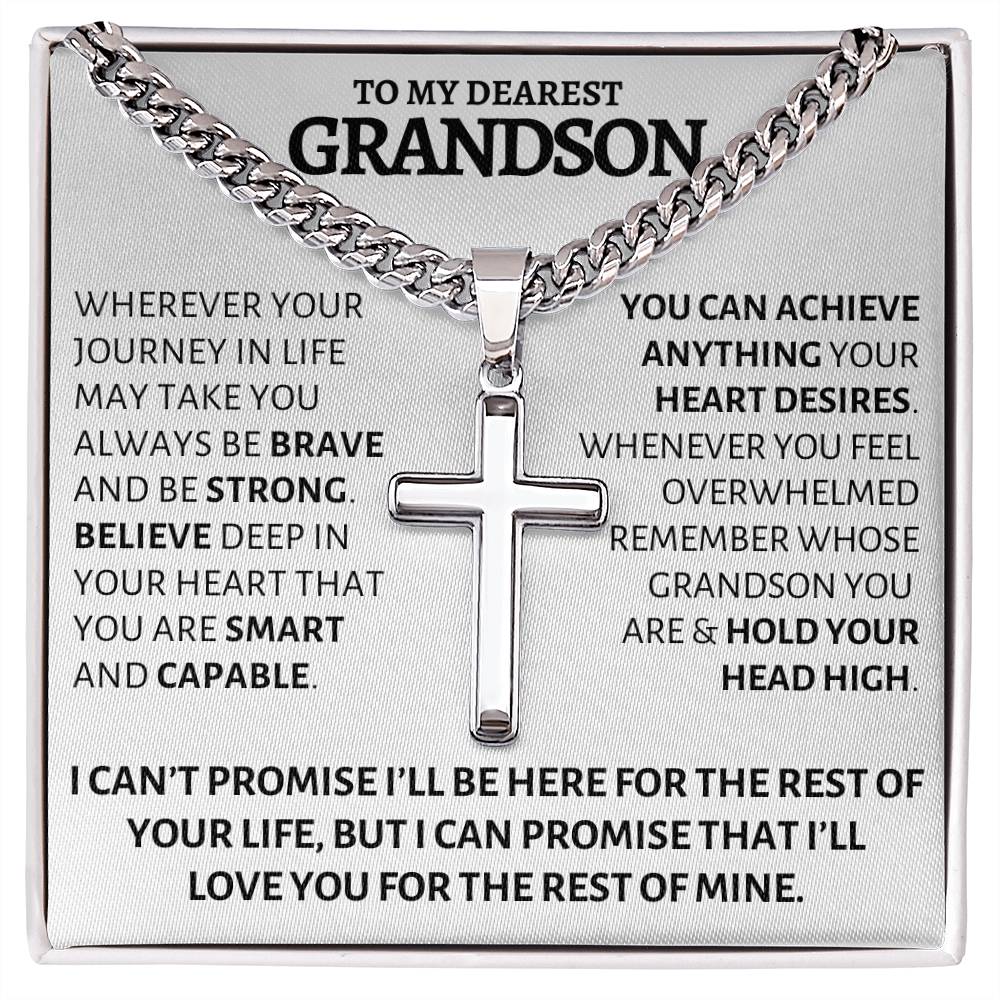 Grandson Gift from Grandma or Grandpa | Unique Cross Necklace for Him