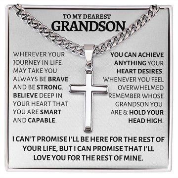 Grandson Gift from Grandma or Grandpa | Unique Cross Necklace for Him