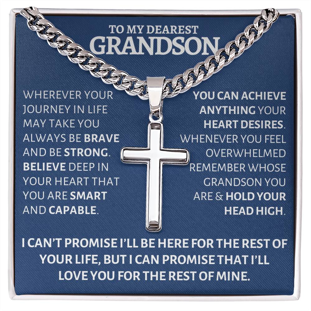 Gift for Grandson from Grandma or Grandpa | Unique Cross Pendant