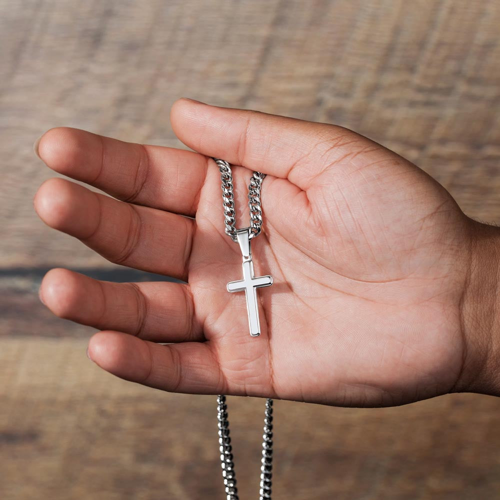 Grandson Gift from Grandma or Grandpa | Unique Cross Necklace for Him