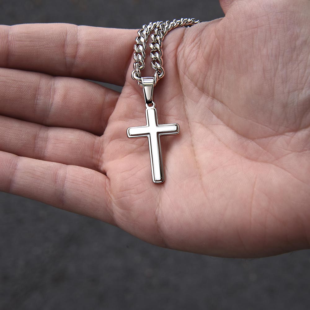 Cross Pendant | Sentimental Gift for Grandson from Grandma or Grandpa