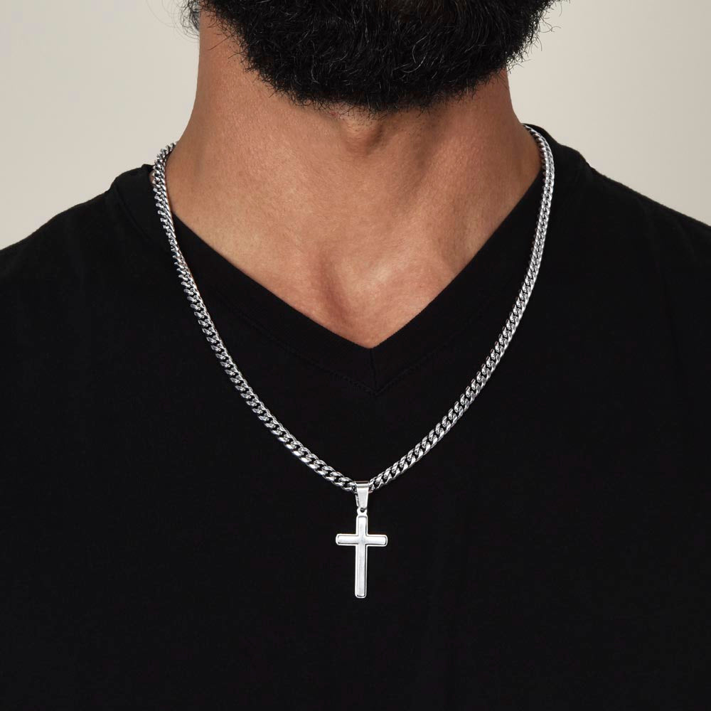 Gift for Grandson from Grandma or Grandpa | Unique Cross Pendant