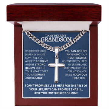 Gift for Grandson from Grandma or Grandpa | Unique Cross Pendant