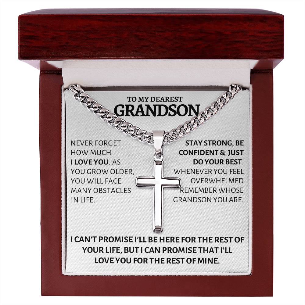 Cross Pendant | Sentimental Gift for Grandson from Grandma or Grandpa