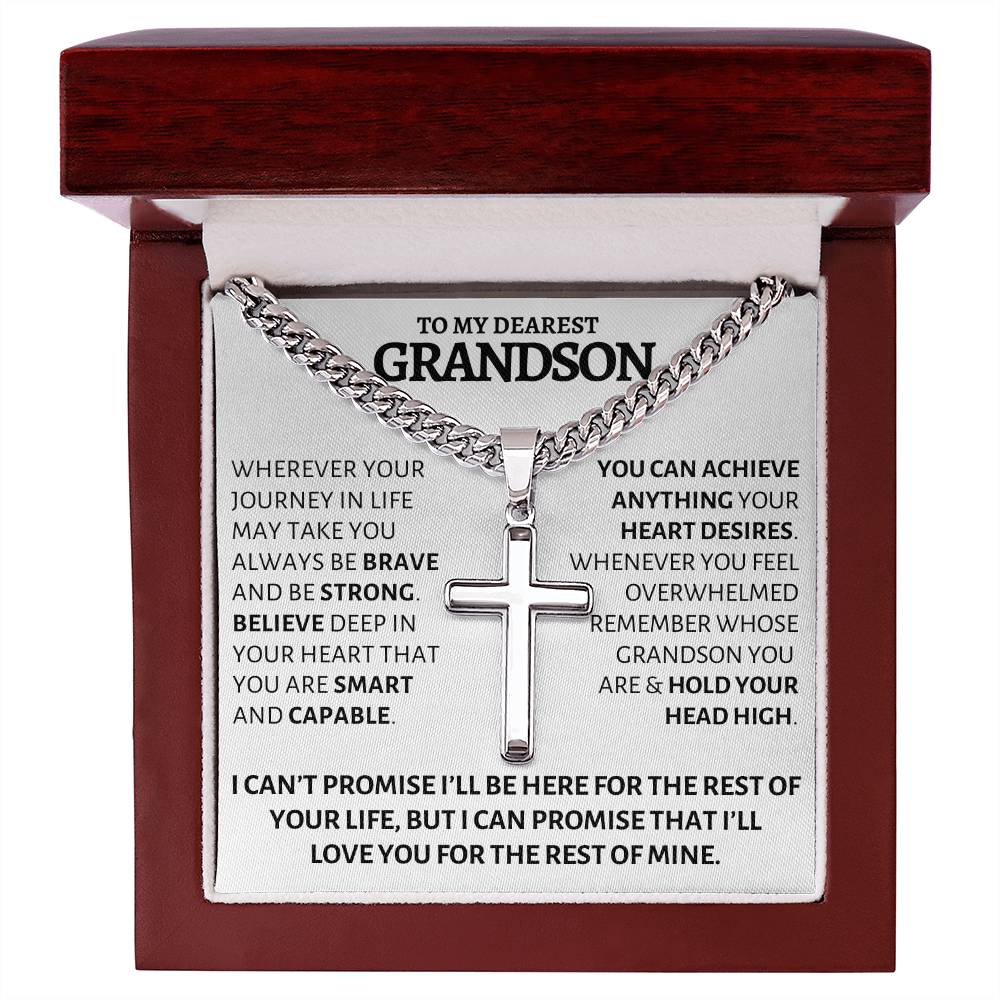 Grandson Gift from Grandma or Grandpa | Unique Cross Necklace for Him