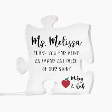 Personalized Teacher Appreciation Puzzle Piece Plaque | Thank You Gift for Teachers and Principals