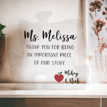 Personalized Teacher Appreciation Puzzle Piece Plaque | Thank You Gift for Teachers and Principals