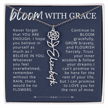 Bloom With Grace Encouragement Gift for Daughter, Granddaughter, Niece from Mom, Dad, Grandma, Aunt