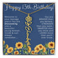 13th Birthday Gift for Her Floral Name Necklace