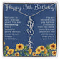 13th Birthday Gift for Her Floral Name Necklace