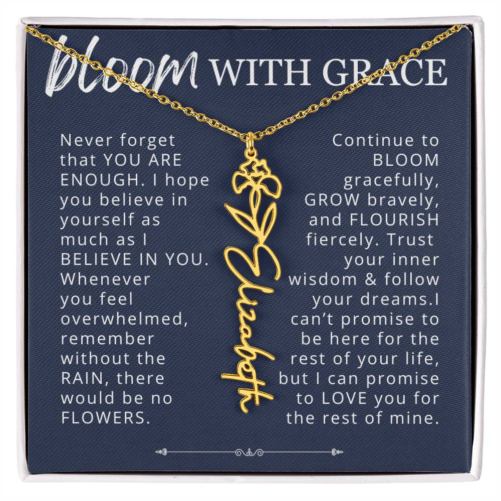 Bloom With Grace Encouragement Gift for Daughter, Granddaughter, Niece from Mom, Dad, Grandma, Aunt