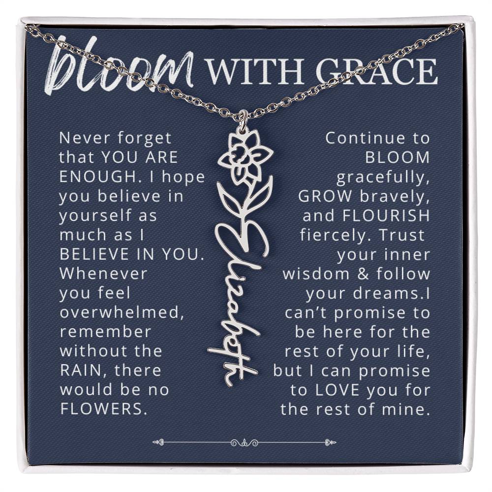 Bloom With Grace Encouragement Gift for Daughter, Granddaughter, Niece from Mom, Dad, Grandma, Aunt