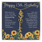 13th Birthday Gift Birth Month Flower Necklace