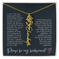 Bridesmaid Proposal Custom Name Necklace with Birth Month Flower Bridal Party Gift