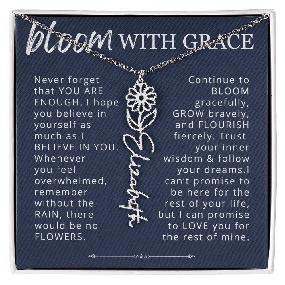 Bloom With Grace Encouragement Gift for Daughter, Granddaughter, Niece from Mom, Dad, Grandma, Aunt