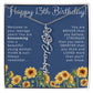 13th Birthday Gift for Her Floral Name Necklace