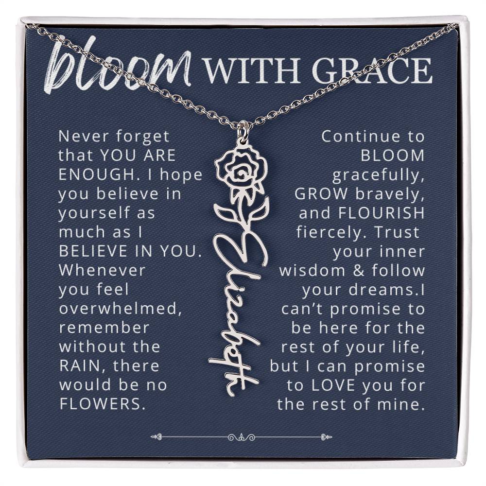 Bloom With Grace Encouragement Gift for Daughter, Granddaughter, Niece from Mom, Dad, Grandma, Aunt