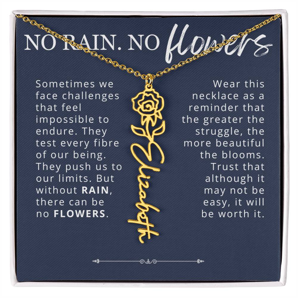 No Rain No Flowers Encouragement Gift for Friend, Personalized Sympathy Gift