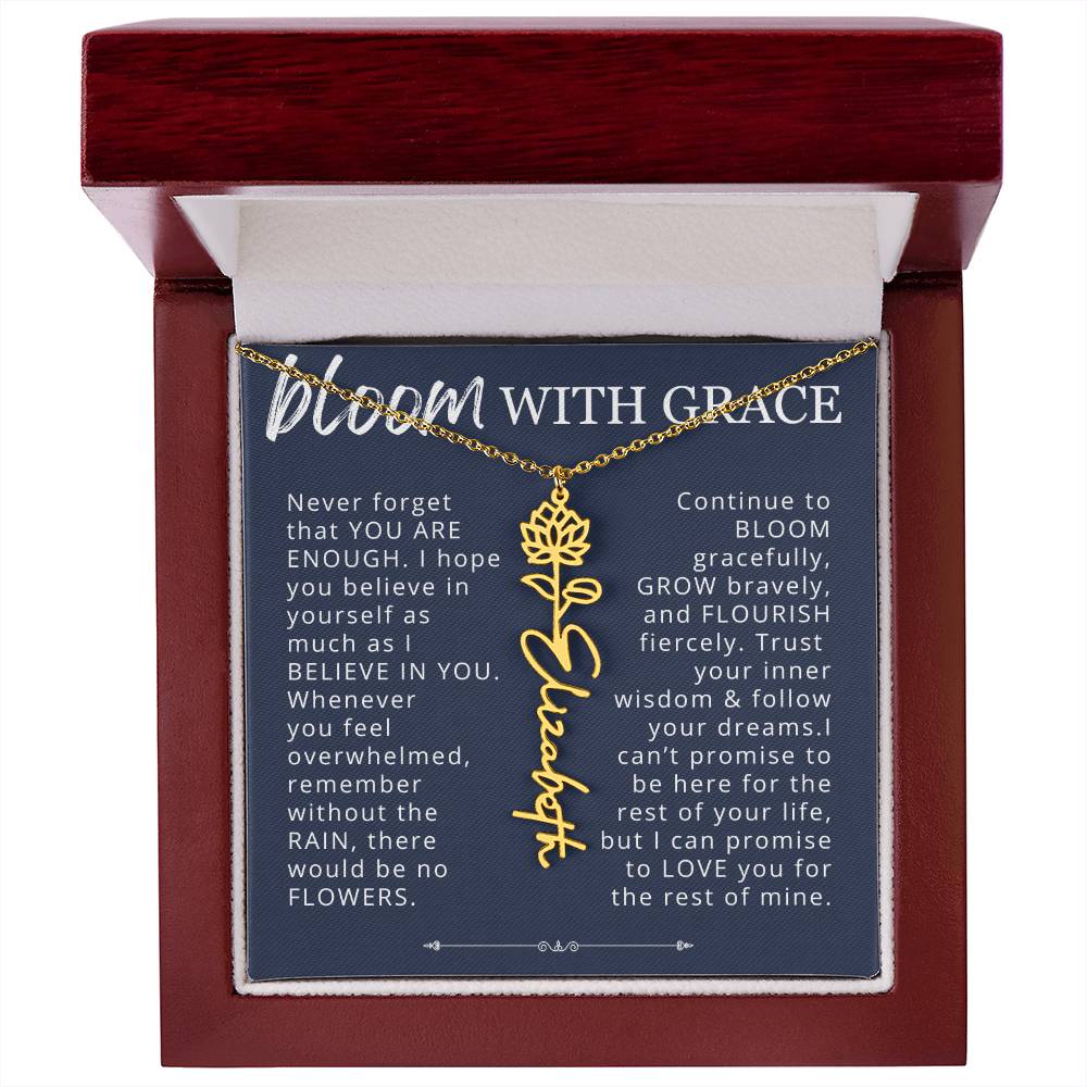 Bloom With Grace Encouragement Gift for Daughter, Granddaughter, Niece from Mom, Dad, Grandma, Aunt